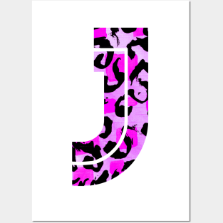 Abstract Letter J Watercolour Leopard Print Alphabet Posters and Art